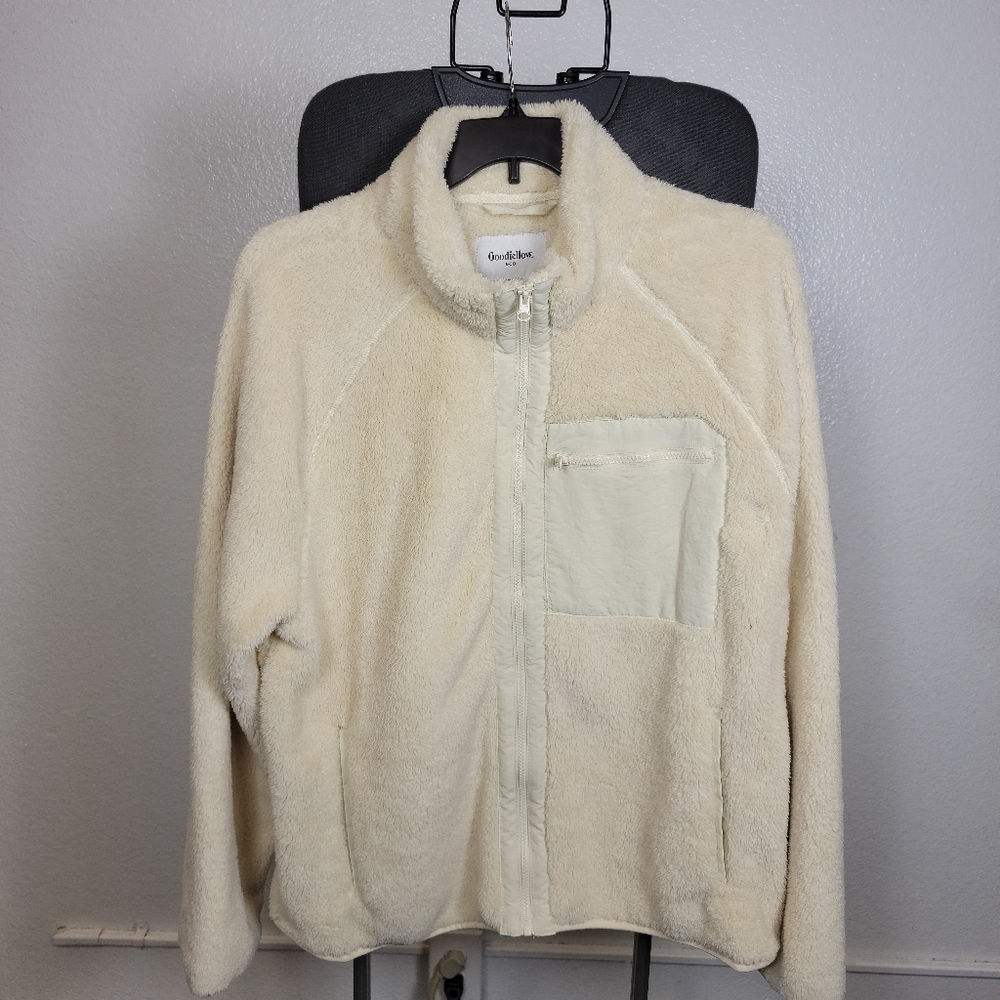 Goodfellow & Co Cream‎ Sherpa Fleece Zip-up Jacket Size XL